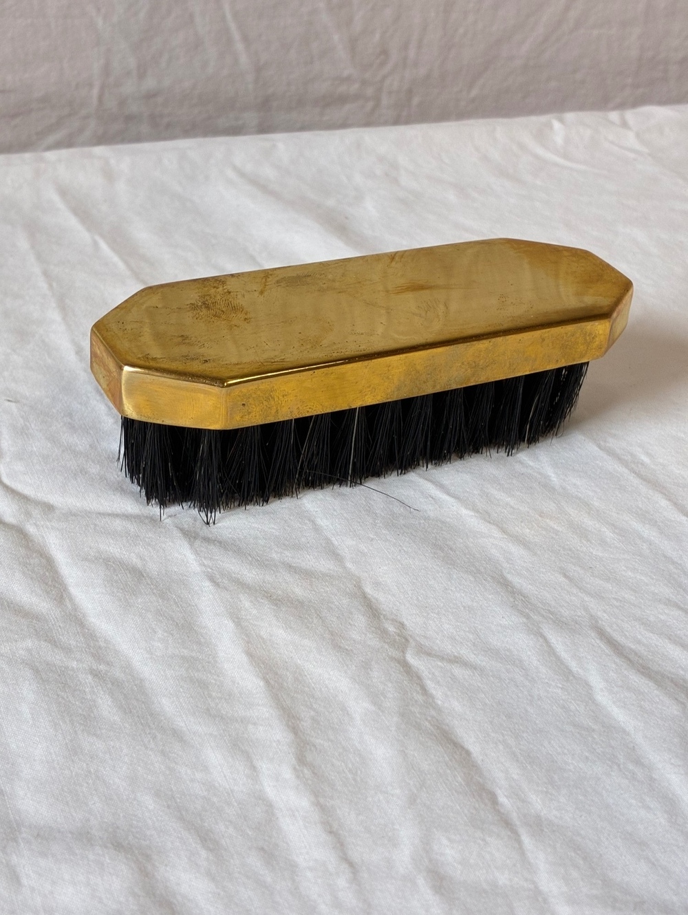 Vintage Brass Shoe/Valet Brush with Octagonal Handle